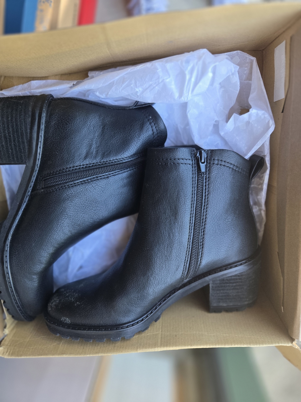 Greyson Black Leather Side-Zip Ankle Booties